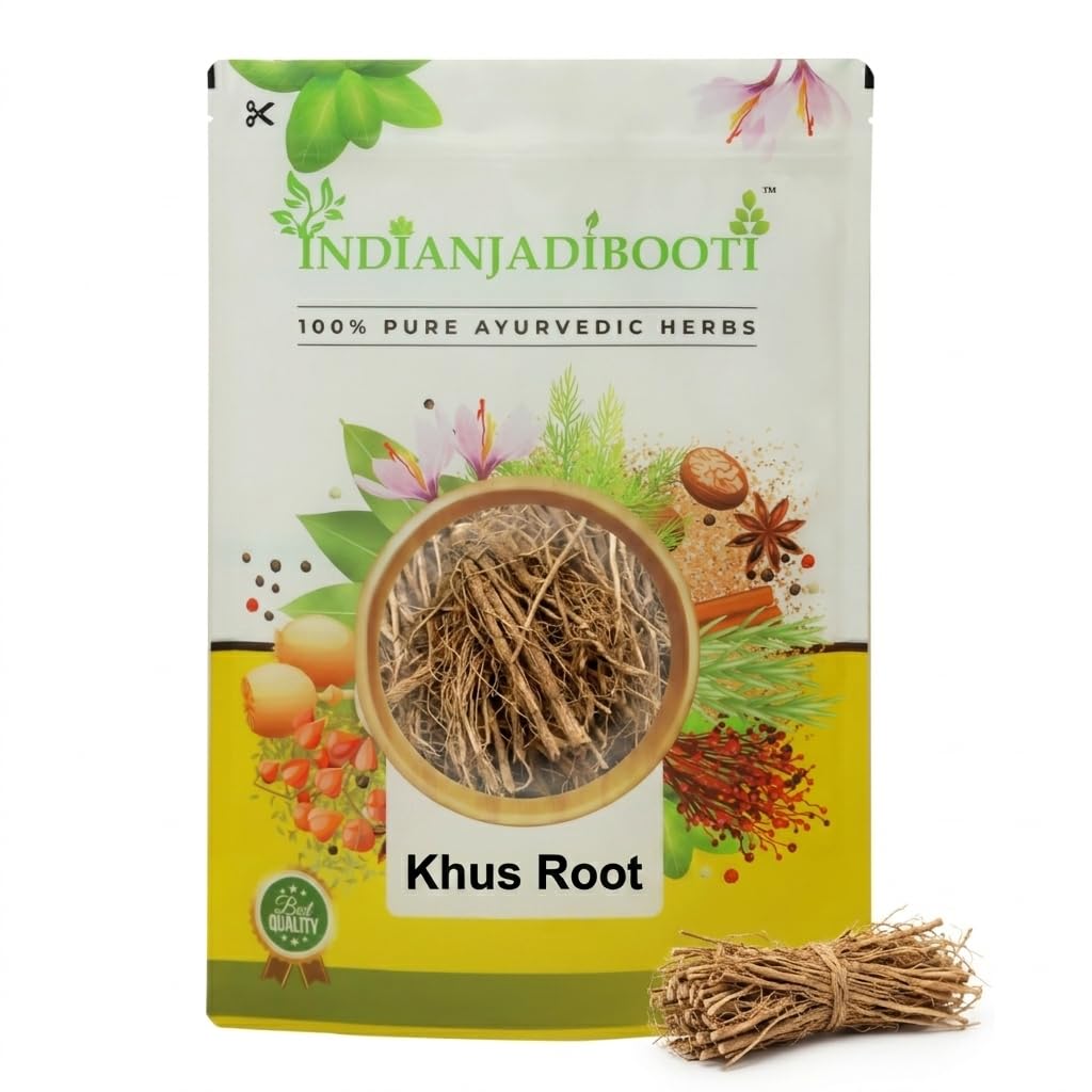 IndianJadiBooti Pure Khus Root (Vetiver/Ramacham) | Raw Herbal Coolant for Drinking Water, Glowing Skin & Summer Body Heat Relief, 900 Grams | (Pack Of 2)