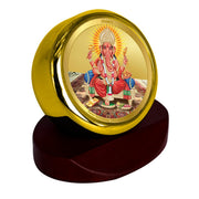 DIVINITI 24K Gold Plated Religious Car Dashboard Frame | Premium God Idol Frame for Car, Home Mandir & Office Table | Spiritual Gift, Decorative Showpiece | Ganpati