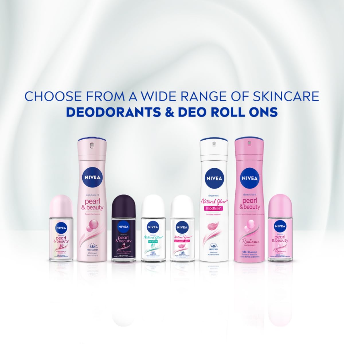 NIVEA Women Deodorant Roll On, Whitening Sensitive, for 48h Protection, 50ml