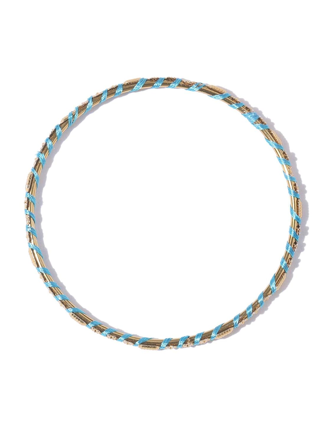 Priyaasi Multicolor Thread Bangles Set for Women | Traditional Design | Stone-Studded | Gold-Plated | Set of 16 | Brass Metal | Bridal Bangles Set for Weddings & Festivals