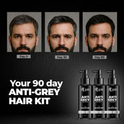 BEARDO Anti Grey Hair Serum for Men, (50ml X 3) | SilverFree™ Formula | Also contains Amla + Methi + Rosemary + Brahmi + Bhringraj extracts for Hair Shine | Lightweight and Non-Sticky