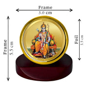 DIVINITI Lord Ram Gold Plated Metallic Car Frame, Table Decor| MCF 1C Classic Ram and 24K Gold Plated Foil| Religious Frame Idol for Pooja, Worship, Gifts Items (5.5 CM x 5.0 CM)