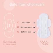 Nua Combo - 12 Ultra Safe Pads with Disposable Covers | upto 100% Leak Protection | Suitable for Heavy Flow | Wider back | Comfortable | Rash Free + Vegan Leather Pouch