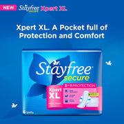 Stayfree Secure Xpert XL Sanitary Pads 6s | Longer & Wider Pads for Heavy Flow
