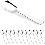 Parage Stainless Steel Set of 12 Ice Cream Spoons, Silverware Spoon Set, Dinner Spoon Length 13.5cm, Food Grade Silverware for Home & Kitchen, Durable Stylish, 12 Silver Spoons