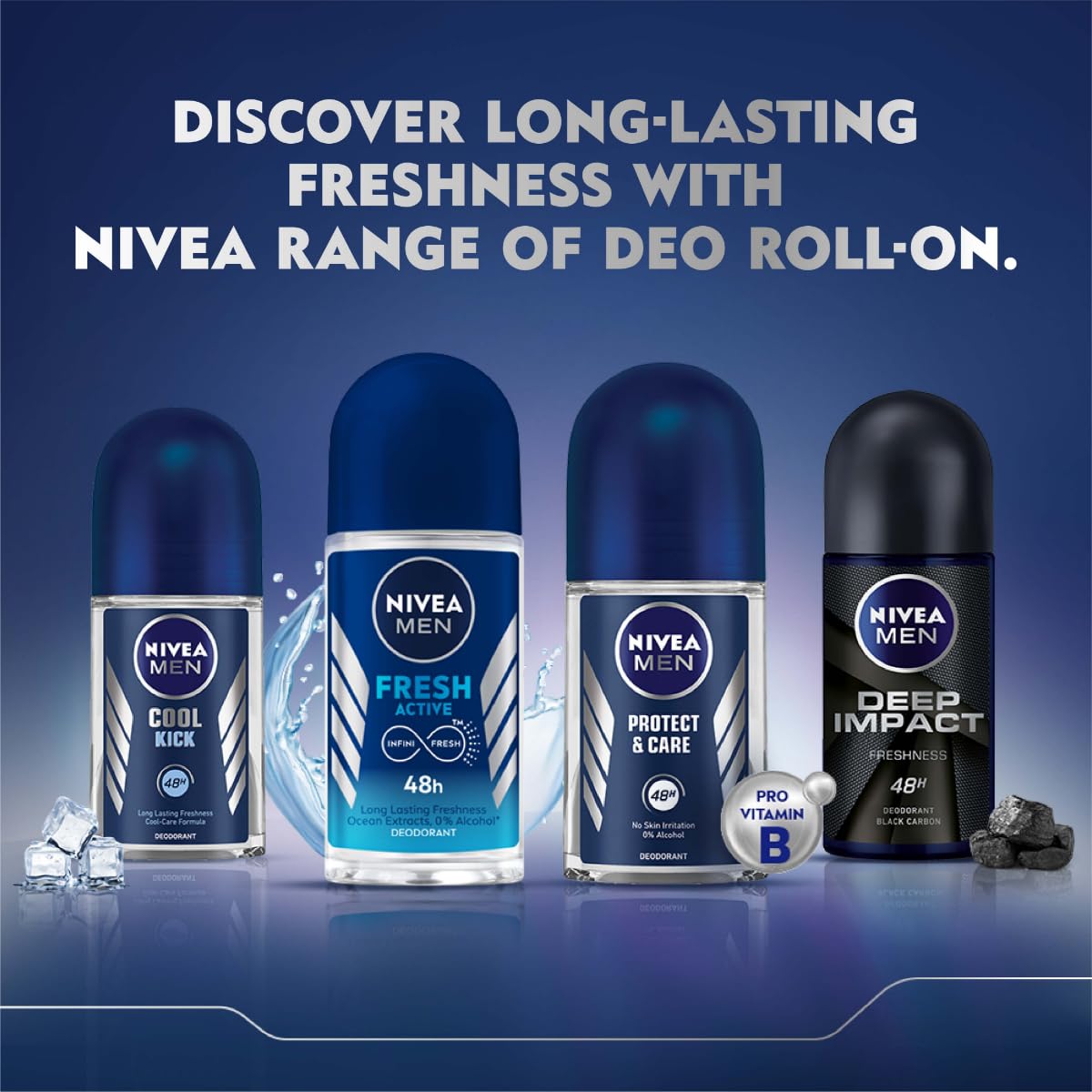 NIVEA MEN Fresh Power Roll-On Deodorant (50ml) (Pack of 3)