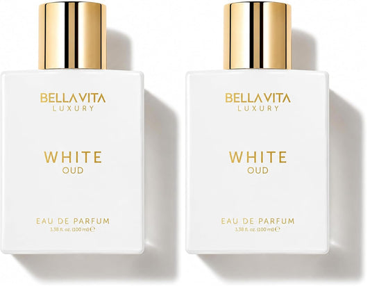 Bella Vita Luxury Unisex White Oud Eau De Parfum Liquid Perfume & With Orange, Fressia & Tobacco|Woody Long Lasting Edp Fragrance Citrus Scent, 100 Ml (Pack Of 2), 200 Millilitres