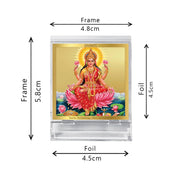 DIVINITI Goddess Lakshmi Mata Photo Frame for Car Dashboard, Car Idol, Table Decor|ACF 3A Acrylic Car Frame with 24K Gold Plated Foil|Religious Frame For Pooja, Prayer and Gift (5.8X4.8 CM)