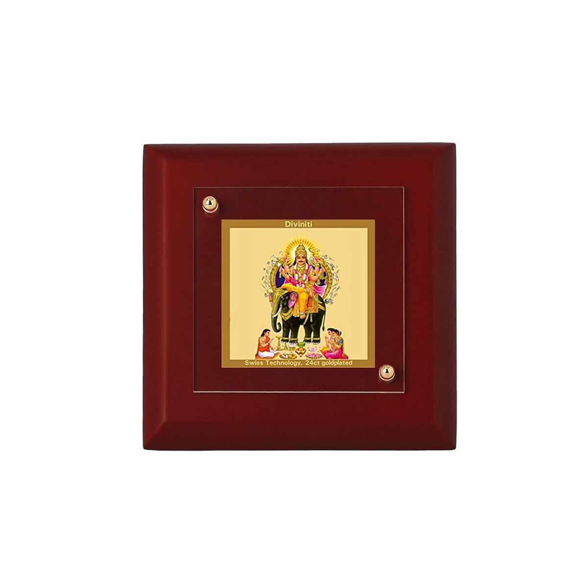 DIVINITI Lord Vishwakarma 24K Gold Plated MDF Photo Frame|Premium Religious Table Top Frame for Home, Office & Prayer Room|Luxury Spiritual Gift Item for Housewarming, Festive Gifting|10 x 10 CM
