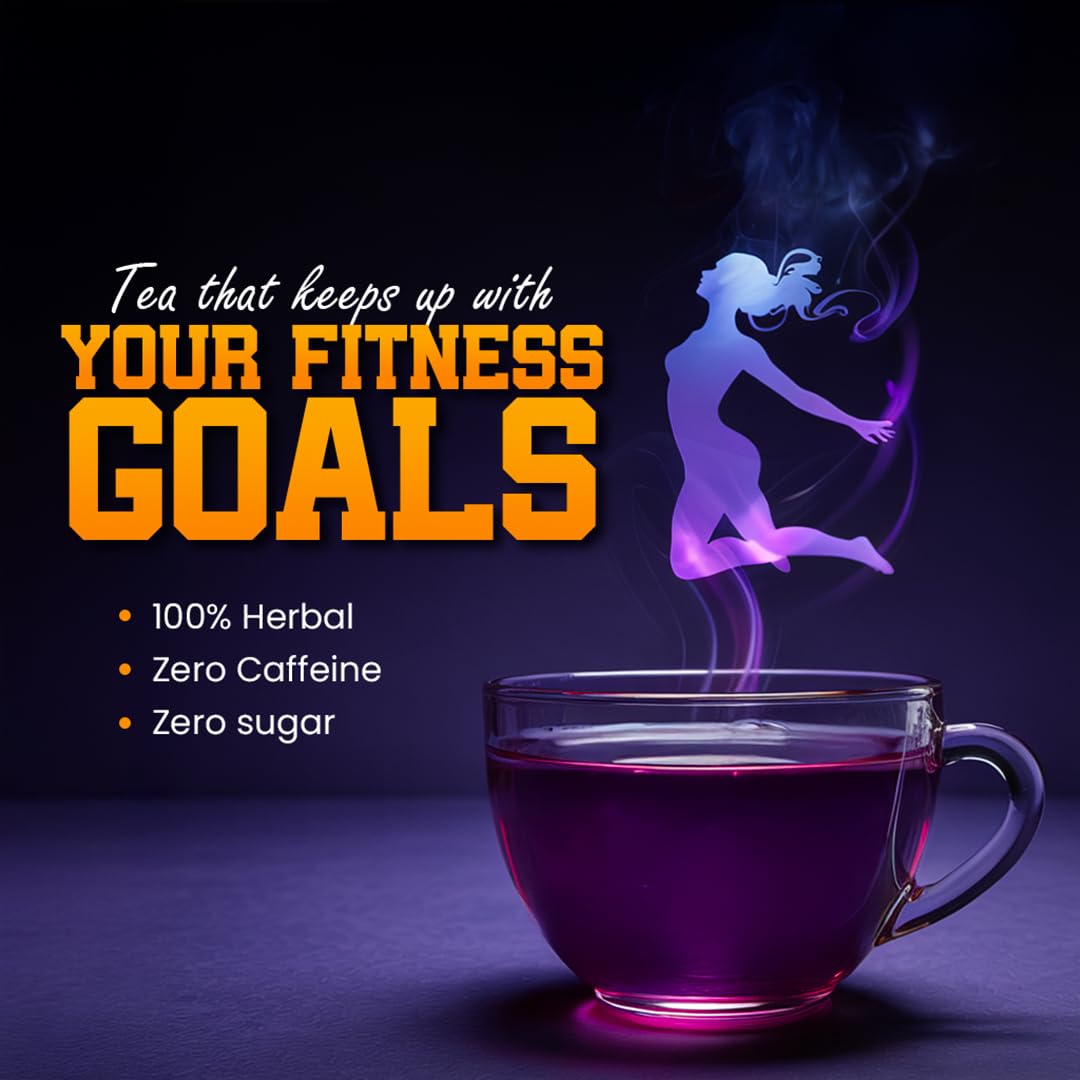 BLUE TEA - Slimming Tea - 30 Tea Bags - Plant Based | Get Slimmer Tummy | Weight Management - Caffeine Free - Zero Sugar - Non-Bitter | For Men And Women | Ziplock Pack