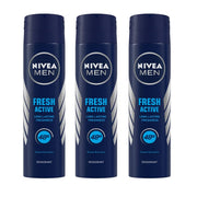 Nivea Men Deodorant Spray, Fresh Active, 150Ml (Pack Of 3)