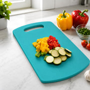 E-COSMOS® Plastic Cutting/Chopping Board for Kitchen, Heavy-Duty & Durable Kitchen Board for Vegetable and Meat Chopping, Anti-Slip Grip, Easy to Clean (Turquoise) (34L X 22W)