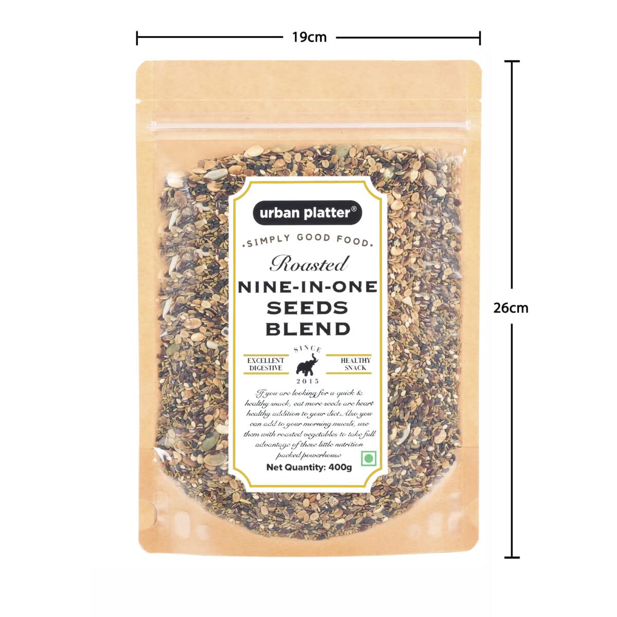 Urban Platter 9-in-1 Super Seed Mix, 250g (Roasted and Salted | Sunflower | Watermelon | Flax | Pumpkin | White and Black Sesame | Split Coriander | Dill | Carom)