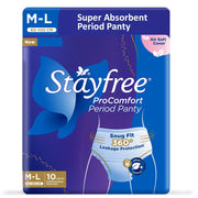 Stayfree ProComfort Period Panty for Women | Disposable Period Pants Pack of 10, M - L | Air Soft Cover | 360° Leakage Protection for Heavy Flow | Snug Fit | Odour Control