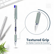 LINC 0.55mm Executive SL-500 Gel Pen | Water-Proof Ink & Textured Grip (Blue Ink, Pack of 10)