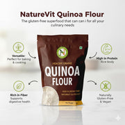 NatureVit Quinoa Flour 1 Kg | Gluten-Free High Protein Atta | Ideal for Baking, Rotis & Healthy Recipes | Fibre-Rich & Naturally Nutritious