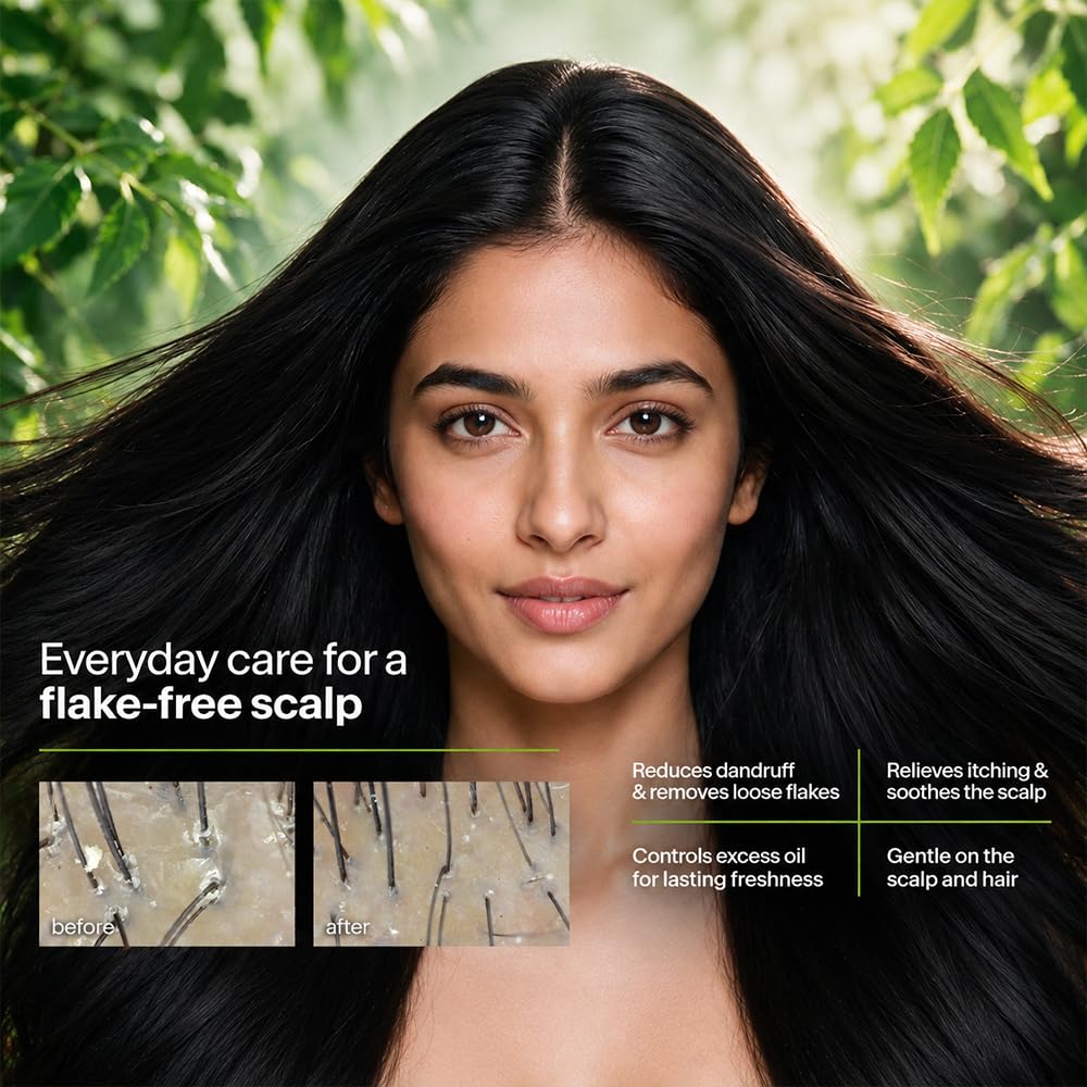 Biotique Fresh Neem Anti Dandruff Shampoo and Conditioner | Controls Dandruff | Eliminates Dryness, Flaking, and Itching | Hair Looks Fresh and Lustrous |Suitable for All Skin Types | 650ml
