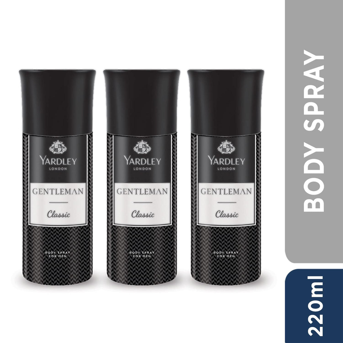 Yardley London Gentleman Classic Deodorant Body Spray For Men, 220ml Each (Pack Of 3)