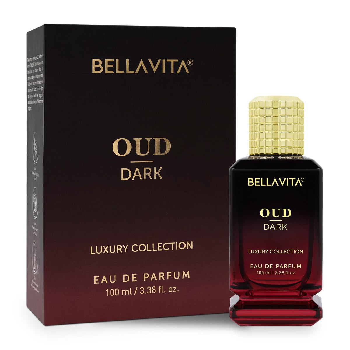 Bella Vita Luxury OUD DARK Eau De Parfum Perfume with Grapefruit, Vetiver,Orris,Dark Wood|Premium, Long Lasting Smokey & Woody Fragrance for Men 100ML