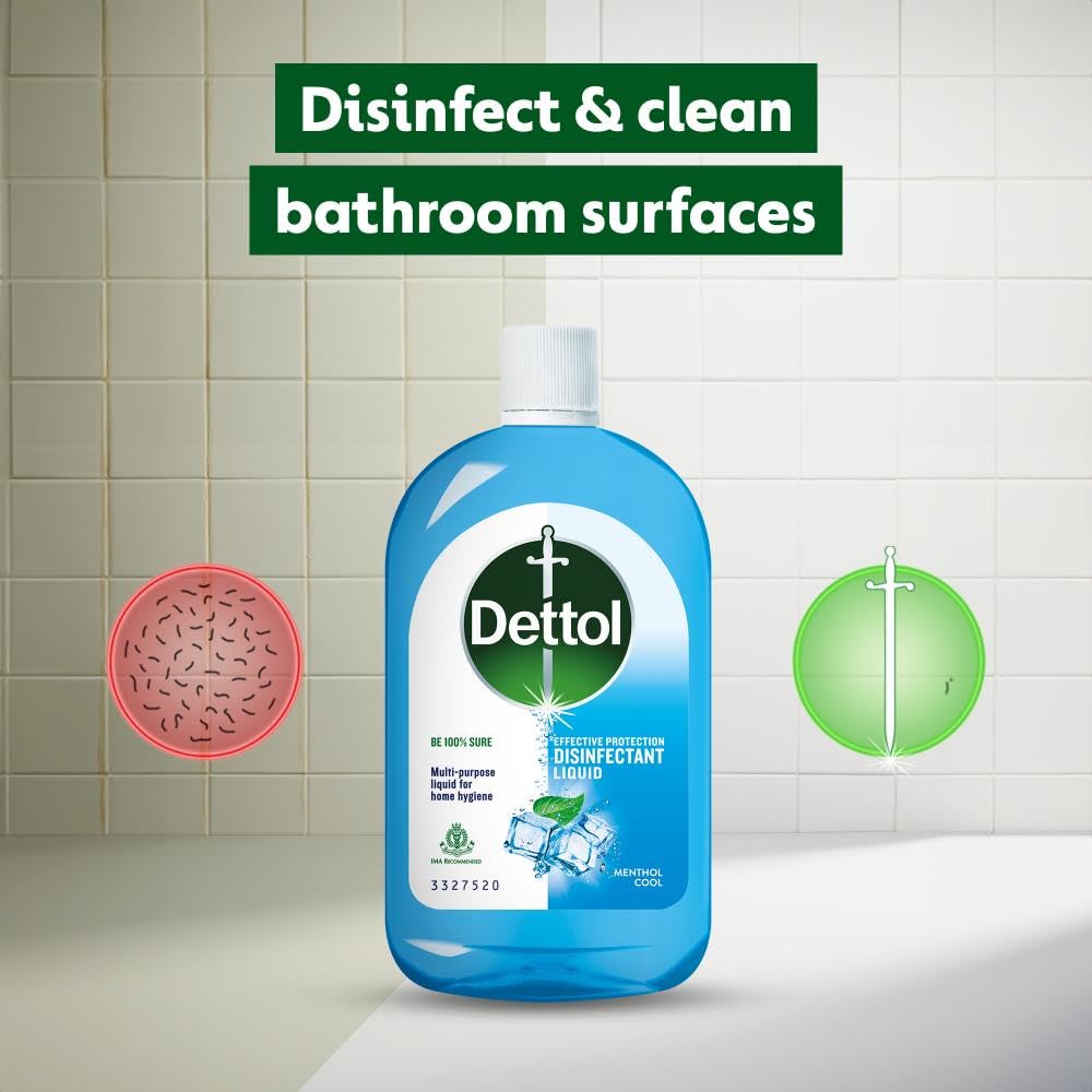 Dettol Liquid Disinfectant for Personal Hygiene, Surface Disinfection, Floor Cleaner (Menthol Cool, 550ml)