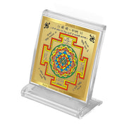 DIVINITI 24K Gold Plated Religious Car Dashboard Frame | Premium God Idol Frame for Car, Home Mandir & Office Table | Spiritual Gift, Decorative Showpiece | Shri Yantra