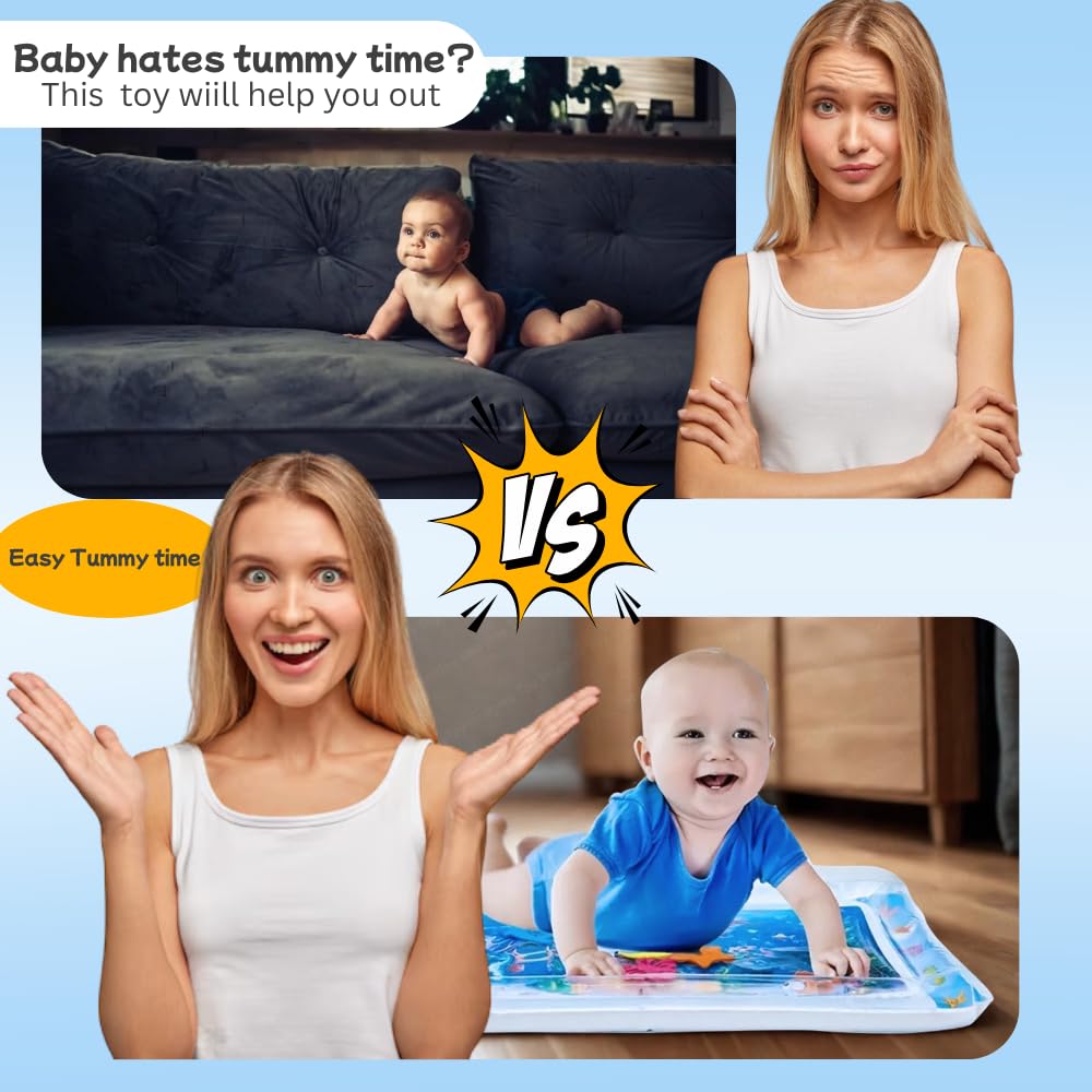 Toy Imagine Tummy Time Water Mat for Babies | Sensory Play Gym for 6-12 Months | Newborn Baby Essentials | Water-Filled Activity Mat | Baby Gifts | Pack of 1
