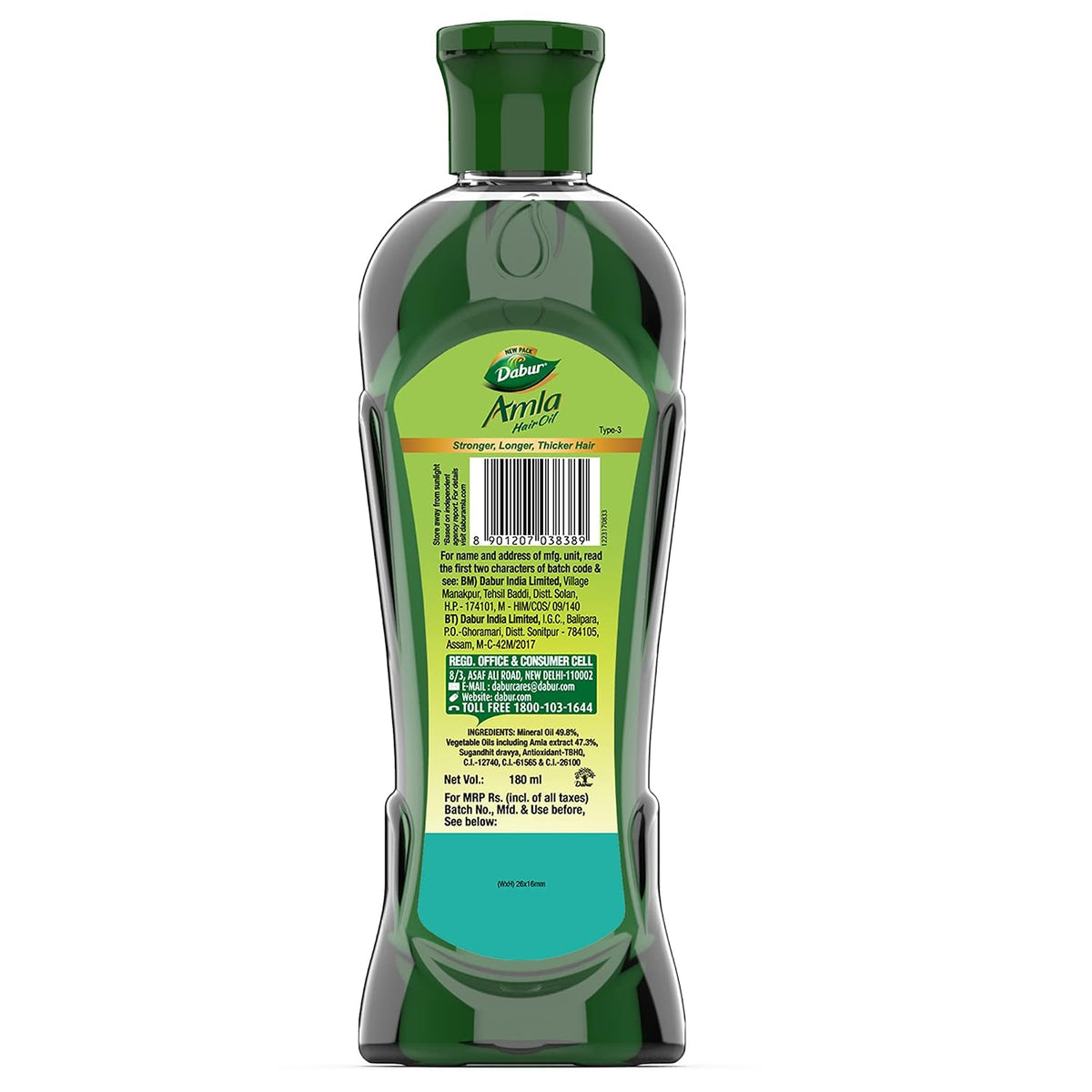 Dabur Amla Hair oil for Stronger, Longer and Thicker Hair -180ml