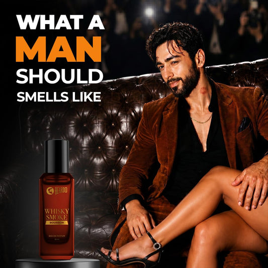 Beardo Whisky Smoke Bourbon Perfume For Men, 20ml | Oriental, Woody, Leathery Eau De Parfum | Long Lasting Perfume | Best Date Night Fragrance | Gift For Husband | Gift For Boyfriend