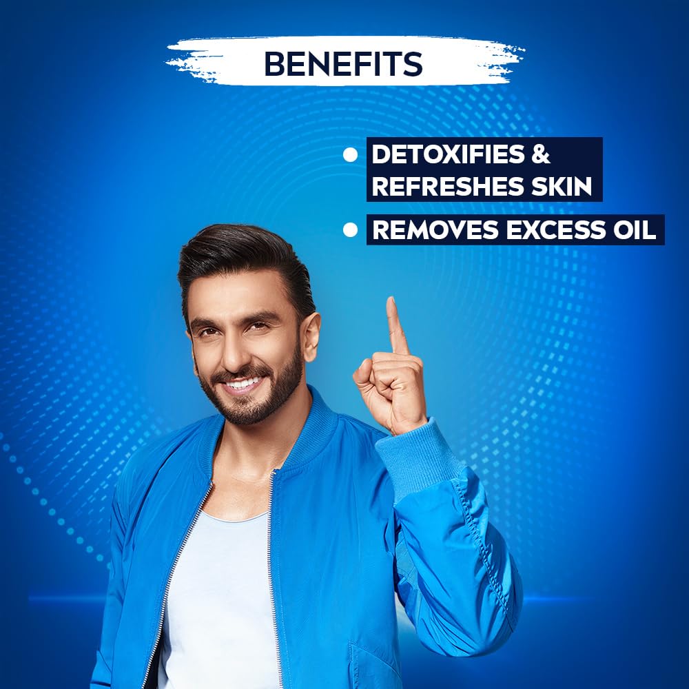 NIVEA MEN All in 1 Charcoal Face Wash | Natural Charcoal, Gluta, AHA & Vitamin C | Helps Reduce the Appearance of Tan | Removes Excess Oil and Minimizes Pores | For Bright Radiant Skin | 100g