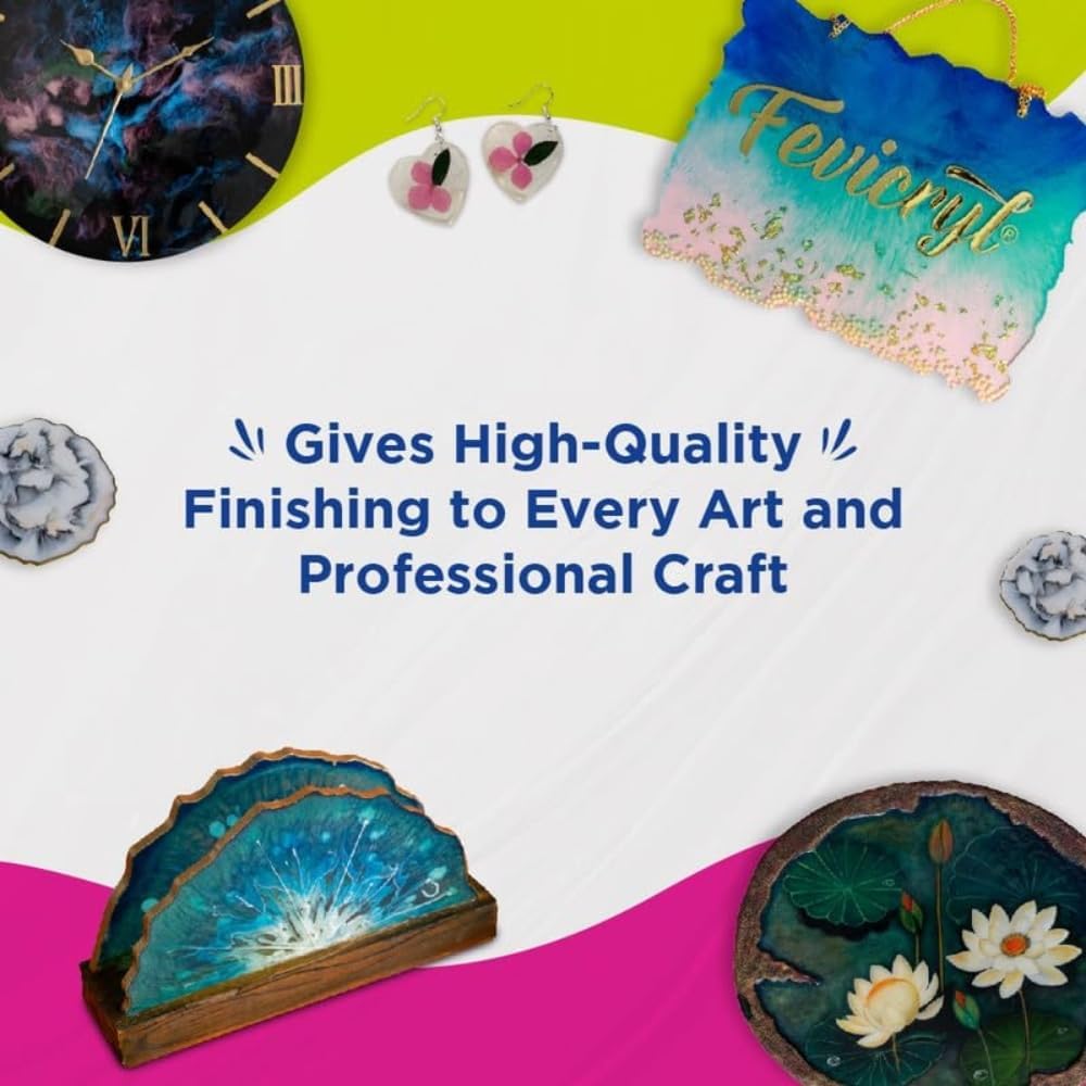 Fevicryl Epoxy Resin Art Kit, 1200g | Non-Toxic, Long Lasting, Smooth Finish | Easy to use | Suitable for Making Jewellery, Coasters and DIY Craft | Ideal for Hobbyists, Artists & Gifting