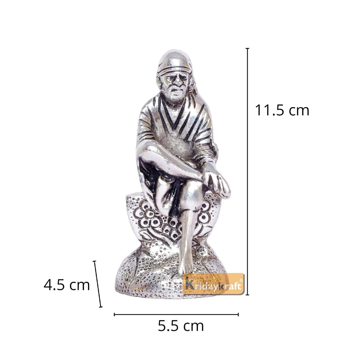 KridayKraft Shirdi Sai Baba Statue Idol Showpiece for Car Dashboard & Home,Office,Table Decorative Gift Article,Religious Showpiece