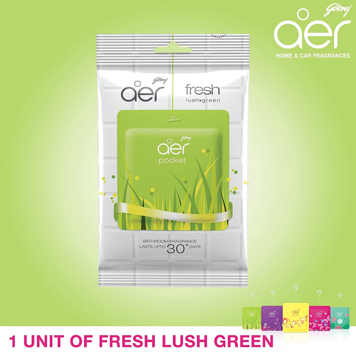 Godrej aer Power Pocket Bathroom Freshener – Jasmine Floral Delight (10g) | Lasts up to 30 days | Germ Protection