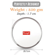 Parage 6 Pieces Stainless Steel 12 inch Raj Bhog Plate Set/Dinner Set/Thali Set/Kitchenware for Home & Restaurants/Family Use, Silver