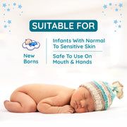 Mother Sparsh Thick Fabric Baby Water Based Unscented Wipe (Blue, 10 Wipes)