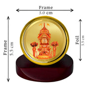DIVINITI 24K Gold Plated Religious Car Dashboard Frame | Premium God Idol Frame for Car, Home Mandir & Office Table | Spiritual Gift, Decorative Showpiece | Rani Sati