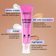INSIGHT Strobe Cream - Dewy Rose | Instant Radiance & Dewy Glow | Enriched with Panthenol & Hyaluronic Acid | Light Diffusing Formula | Brightens & Hydrates | 30 g