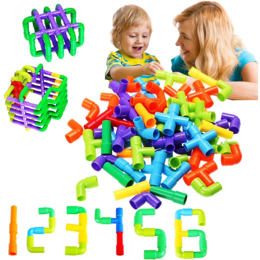 Toy Imagine 50+ Creative Pipe Building Blocks Toy Set for Kids