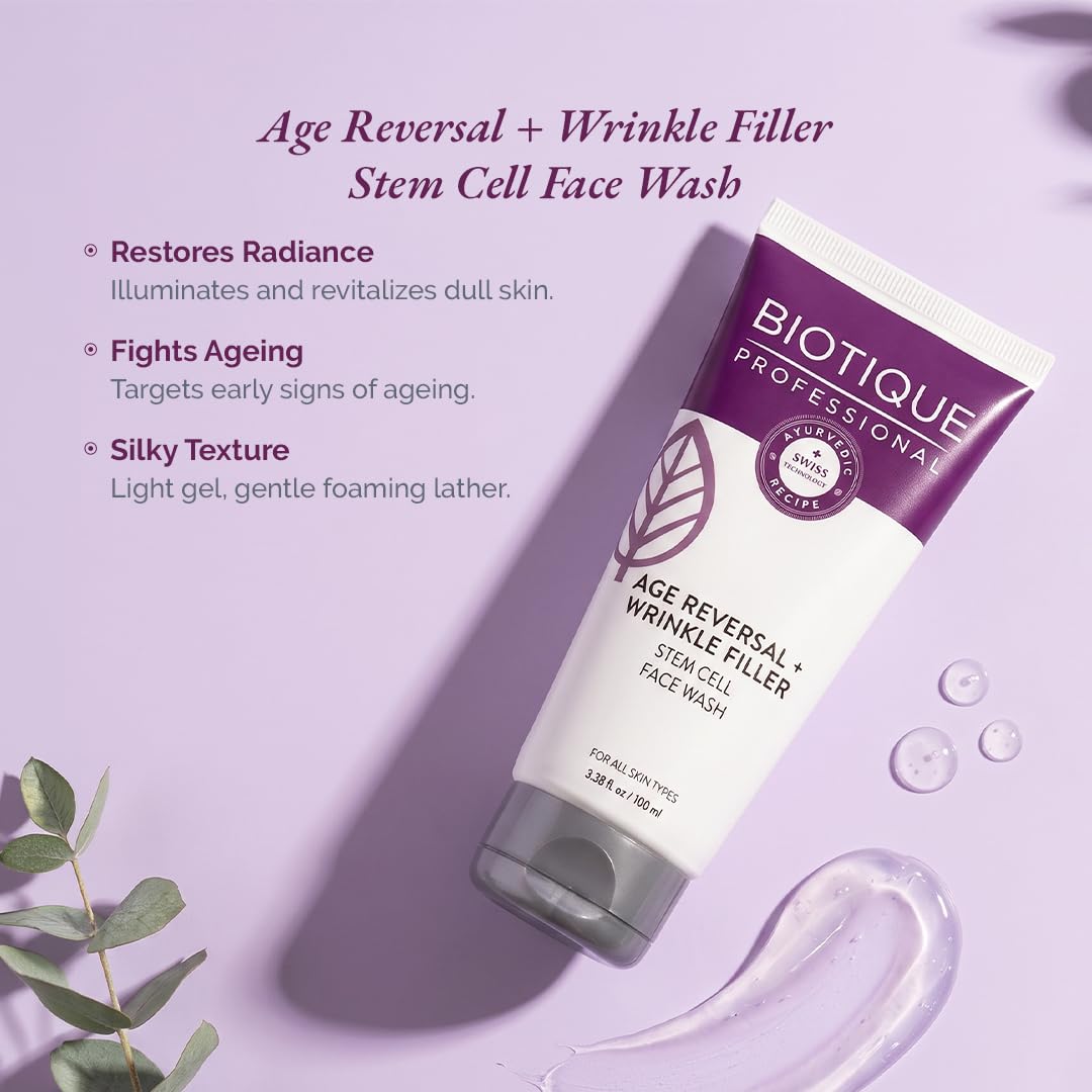 Biotique Professional Age Reversal + Wrinkle Filler Stem Cell Face Wash 100ml