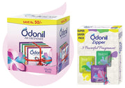 Odonil Bathroom Air Freshener Blocks 288g (72g*4) | Mixed Fragrances & Odonil Bathroom Air Freshener Zipper Mix -30gm Citrus, Jasmine, Lavender(10gm*3)