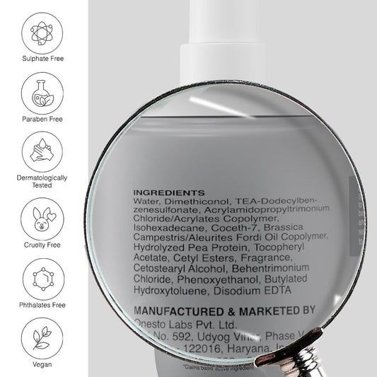 Bare Anatomy Heat Protection Spray Serum| Controls Frizz for up to 24 Hrs | Vitamin E, Pea Protein & Veg Keratin Enriched | Paraben Free | For Women & Men | Vegan |230 °C Heat Protection 150 ml