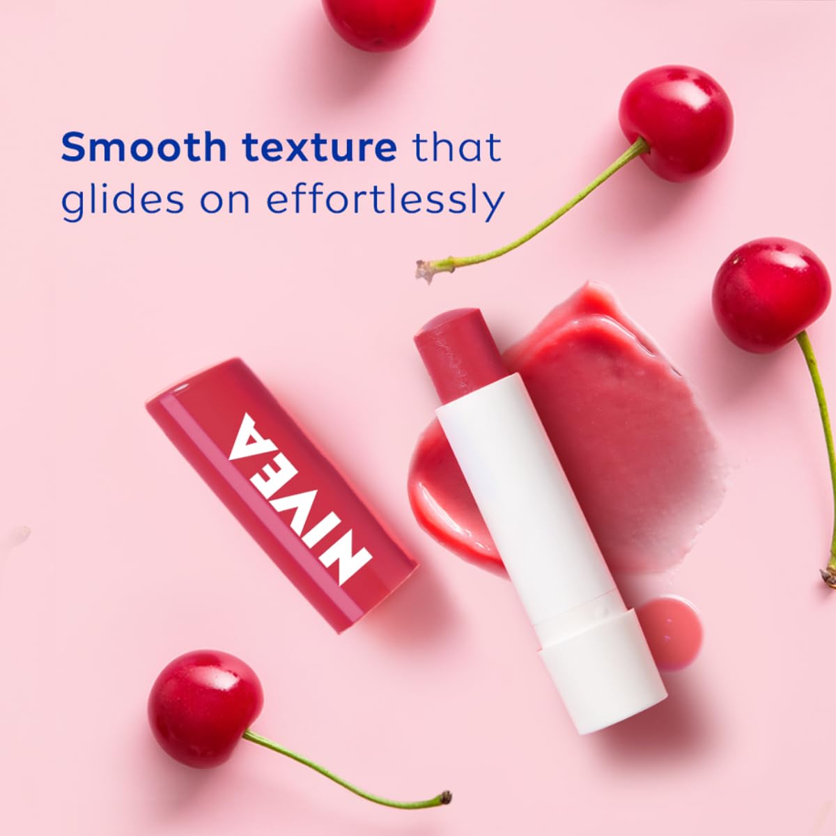 NIVEA Cherry Shine 4.8g Lip Balm|24 H Melt in Moisture Formula|Natural Oils|Glossy Finish