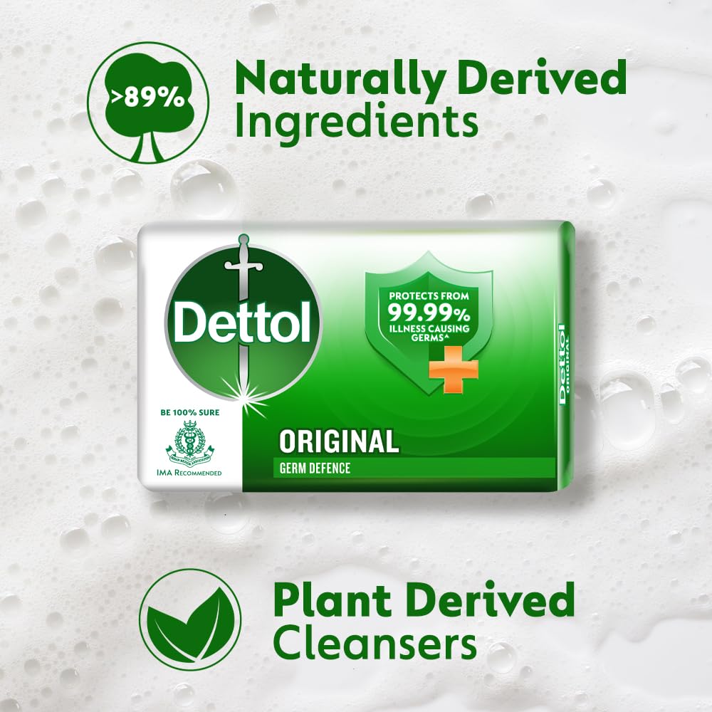 Dettol Original Germ Protection Bathing Soap Bar (100gm) | Kills 99.99% germs