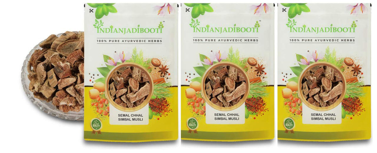IndianJadiBooti Authentic Semal Musli | Pure Raw Silk Cotton Tree Roots for Natural Wellness & Strength | Traditional Herbal Superfood, 3 Packs of 900 Grams