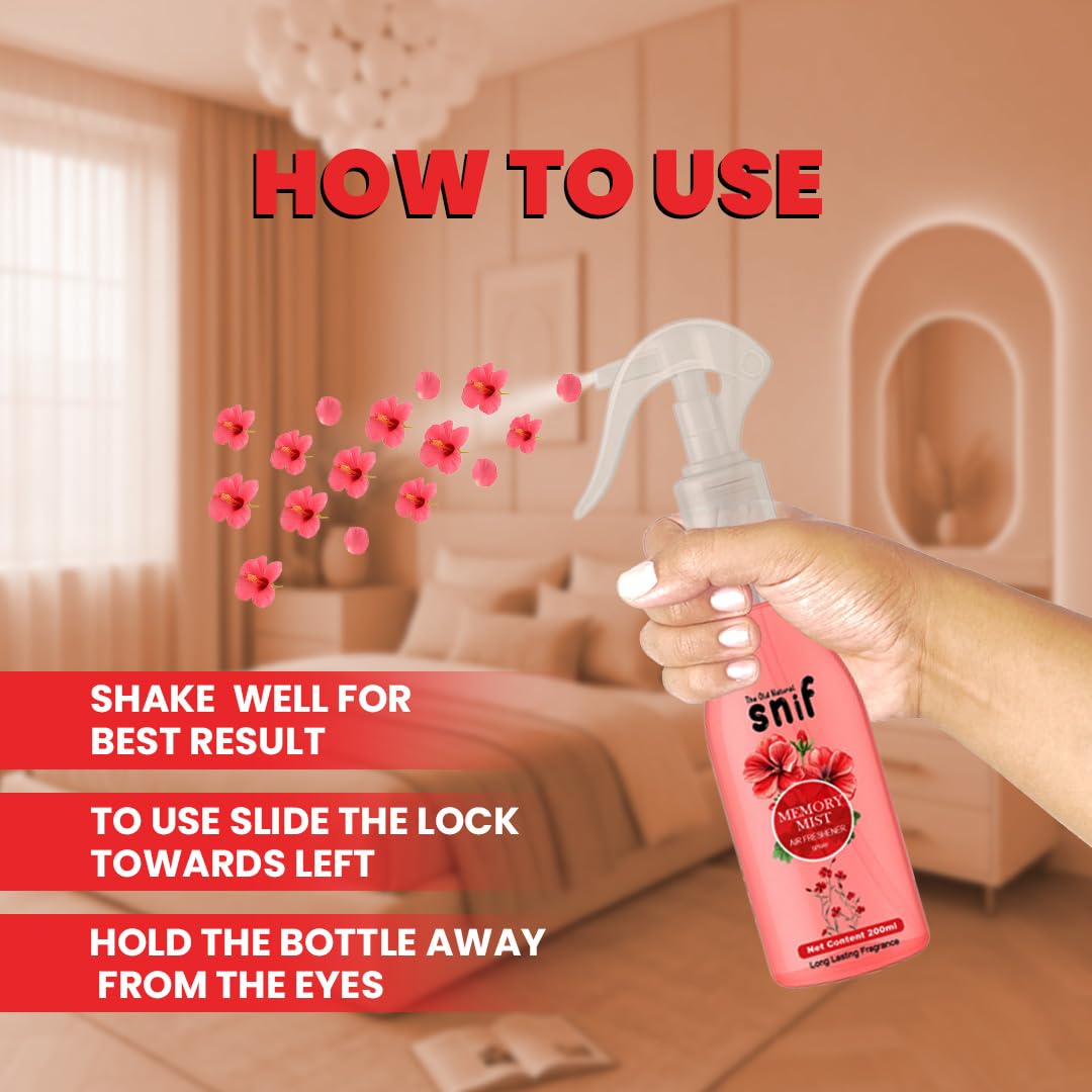 The Old Natural Snif Memory Mist Room Air Freshener | Long Lasting Fragrance with Essential Oils 1000+ Sprays | Room & Car Freshener (Memory Mist 200ml)
