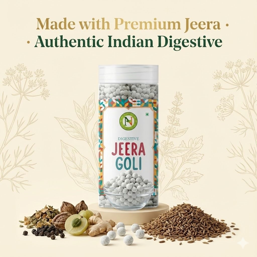 NatureVit Jeera Goli 200g | Digestive Cumin Candy | Traditional Mouth Freshener | 100% Natural Ingredients