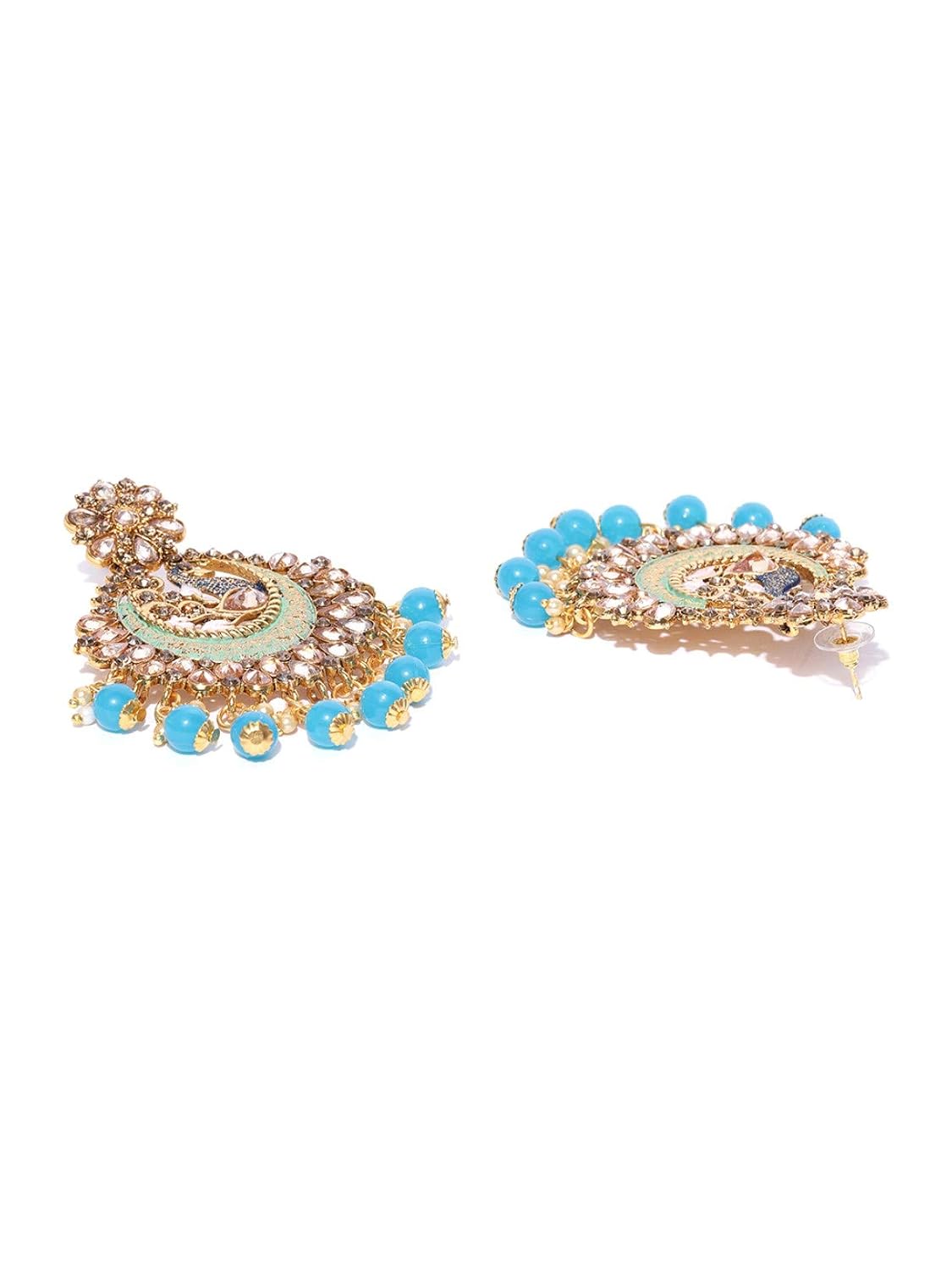 Priyaasi Jhumki Earrings for Women (Golden) (EAR-PR-50127-BLU)