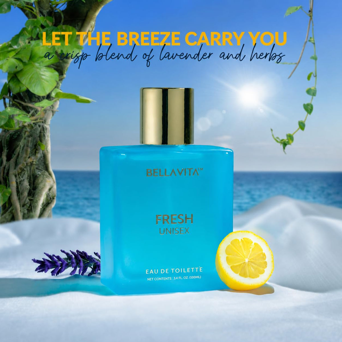 Bella Vita Luxury FRESH Unisex Eau De Toilette Perfume with Bergamot, Lavender,Ylang Ylang|Premium, Long Lasting Fresh Fragrance for Men & Women, 100ML