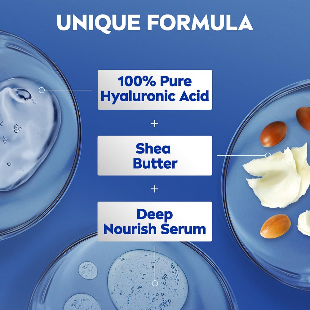 NIVEA Shea Smooth Body Lotion | Hyaluronic Acid & Shea Butter & Deep Nourish Serum Moisturizer | Lightweight Non-Greasy Body Cream | Body Moisturiser for 72H Hydration for Dry Skin | - 600ml