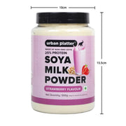 Urban Platter Strawberry Soya Milk Powder, 500g (Soy-Based Dairy Alternative | 25% Protein | Plant-Based | Non GMO)