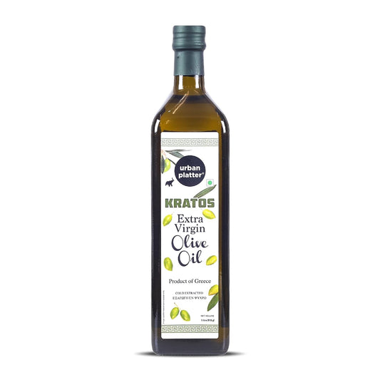 Urban Platter Kratos Cold Pressed Extra Virgin Olive Oil, 1L (Made in Greece, Single Variety Koroneiki Olives, Rich in Anti-oxidants)